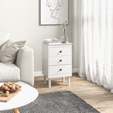 HOMCOM Set of Two Three-Drawer Bedside Tables - White