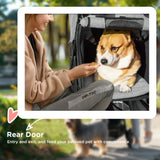 PawHut Dog Stroller Pram, 3-Wheel Foldable Pet Stroller with Invisible Sky Roof, for Small Dogs & Cats, Red