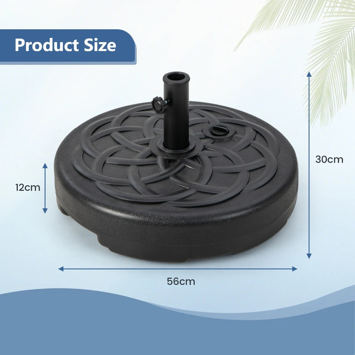 22 Inch Fillable Heavy-Duty Round Patio Umbrella Base Stand