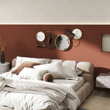 HOMCOM Metal Wall Art, Modern Decorative Mirror Decor, Hanging Home Wall Decoration for Living Room Bedroom Dining Room, Gold Tone