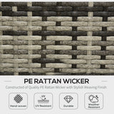 Outsunny Rattan Garden Sofa Set, 4-Seater Wicker Sectional for Garden, Grey