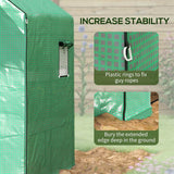 Outsunny Greenhouse Cover Replacement Walk-in PE Hot House Cover with Roll-up Door and Windows, 140 x 143 x 190cm, Green