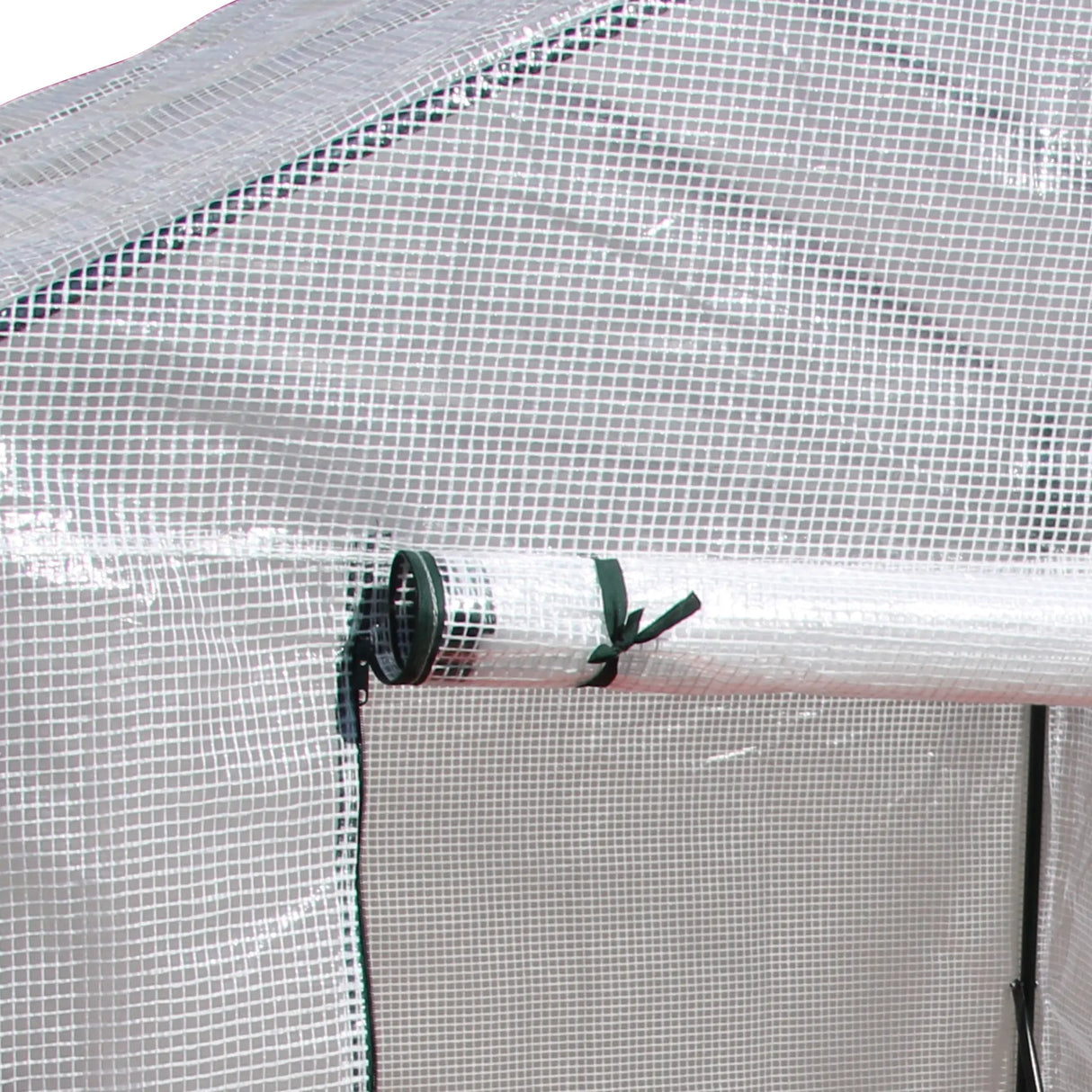 Outsunny Walk In Greenhouse with 2 Tier Shelf, Portable Gardening Plant Grow House Tomato Greenhouse with Roll up Zip Panel Door, Reinforced PE Cover, 143 x 143 x 195cm, Green