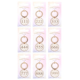 Pack of 9 Angel Number Keyrings
