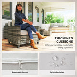 Outsunny Six-Piece Modular Rattan Sofa Set - Light Grey