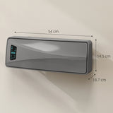 HOMCOM 2000W Ceramic Electric Heater with Fan, Adjustable Thermostat, Wall Mounted - Grey