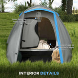 Outsunny Two-Man Dome Tent, with Front Porch and Accessories - Blue/Grey