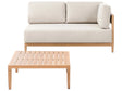2 Seater Garden Sofa with Coffee Table Light Brown Aluminium Light Beige Cushions Padding Modern Design Outdoor Patio Beliani