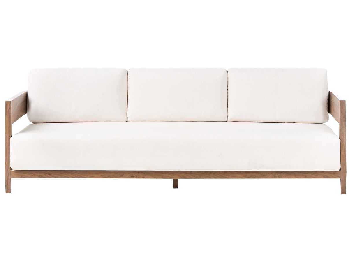 3 Seater Garden Sofa Brown Aluminium Light Beige Cushions Padding Modern Design Outdoor Patio Beliani