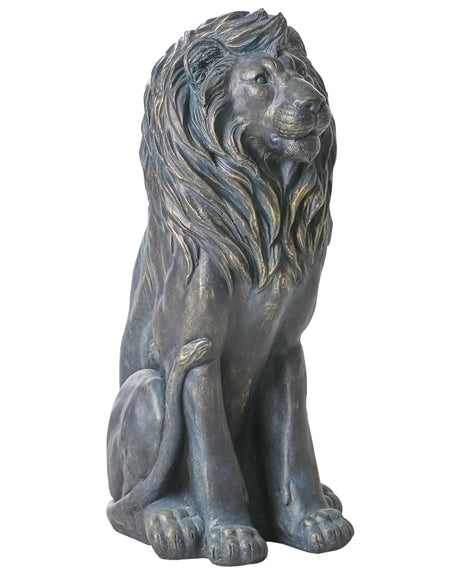 Decorative Figurine Brown MgO 94 cm Accent Piece Lion Indoor Outdoor Decoration Living Room Beliani