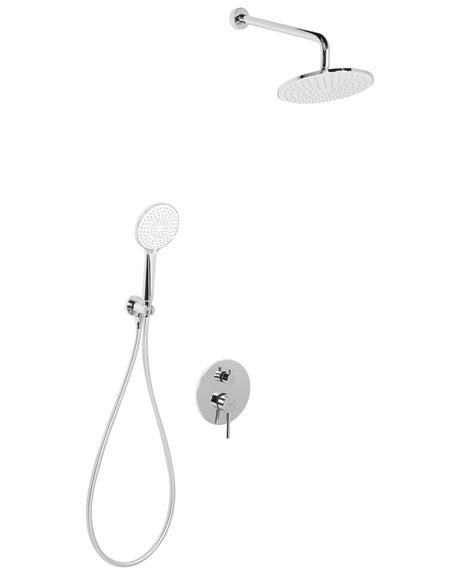 Concealed Shower Set Silver Brass 3 Spray Modes Rain Function Wall Hanging Shower System Modern Style Beliani