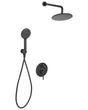 Concealed Shower Set Black Brass 3 Spray Modes Rain Function Wall Hanging Shower System Modern Style Beliani