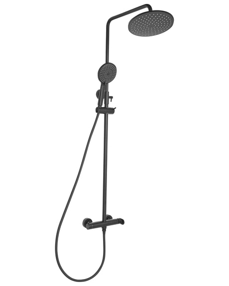 Mixer Shower Set Black Brass 3 Spray Modes Rain Function Modern Shower System Beliani