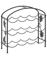 Wine Rack Black Iron Metal Arched Shape 43 x 44 x 15 cm for Bottles Industrial Style Kitchen Home Decor Beliani