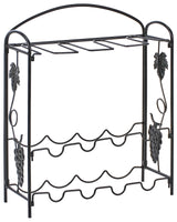 Wine Rack Black Metal Iron Painted 50 x 42 x 15 cm for Bottles and Wine Glasses Kitchen Dinning Room Home Decor Beliani