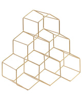 Wine Rack Gold Metal 34 x 35 x 15 cm for Bottles Honeycomb Modern Glam Style Kitchen Living Room Dining Room Beliani