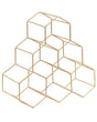 Wine Rack Gold Metal 34 x 35 x 15 cm for Bottles Honeycomb Modern Glam Style Kitchen Living Room Dining Room Beliani