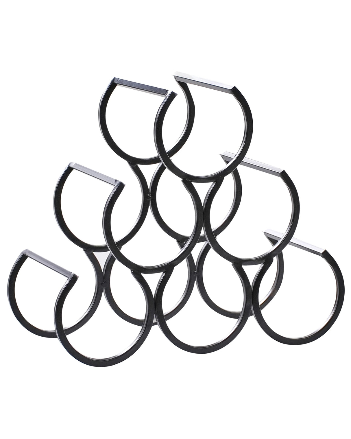 Wine Organizer Black Iron Metal 26 x 28 x 13 cm for Bottles Modern Style Kitchen Living Room Dining Room Beliani