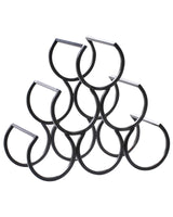 Wine Organizer Black Iron Metal 26 x 28 x 13 cm for Bottles Modern Style Kitchen Living Room Dining Room Beliani