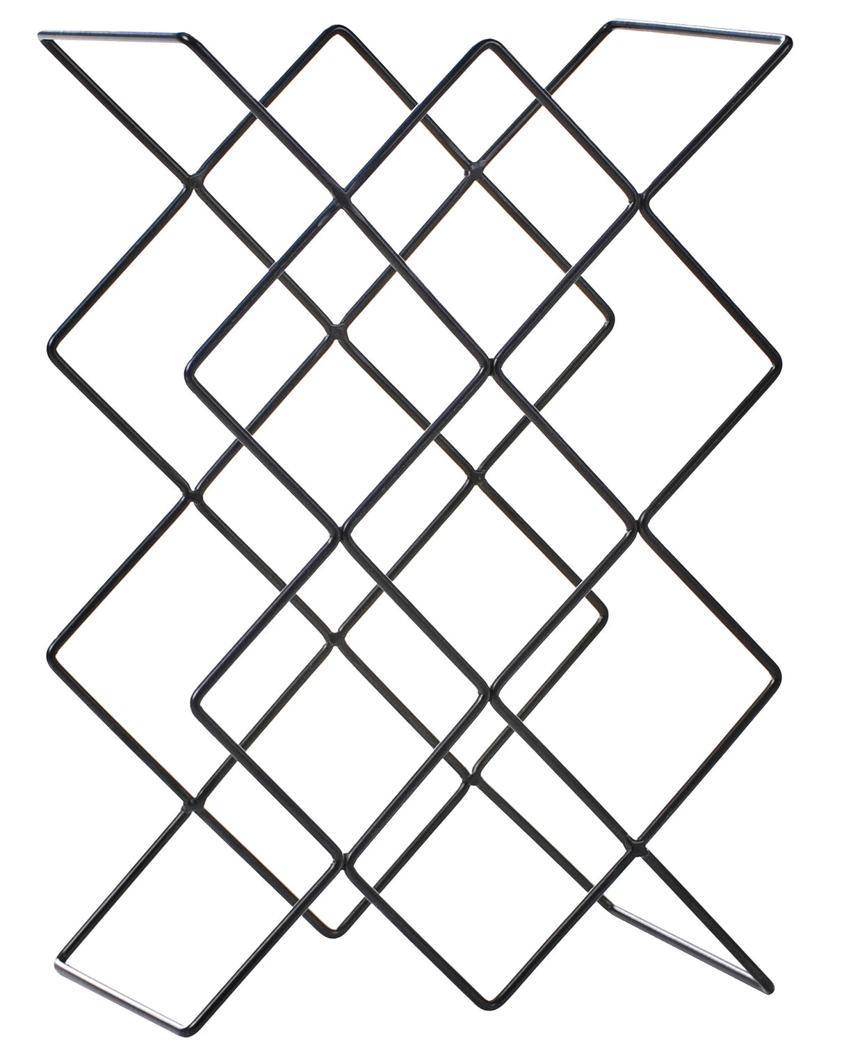 Wine Rack Black Iron 38 x 26 x 17 cm for Bottles Modern Style Kitchen Living Room Dining Room Beliani