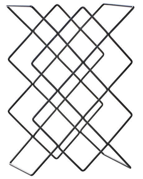 Wine Rack Black Iron 38 x 26 x 17 cm for Bottles Modern Style Kitchen Living Room Dining Room Beliani