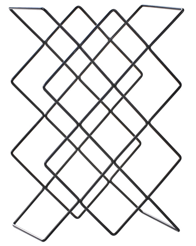 Wine Rack Black Iron 38 x 26 x 17 cm for Bottles Modern Style Kitchen Living Room Dining Room Beliani