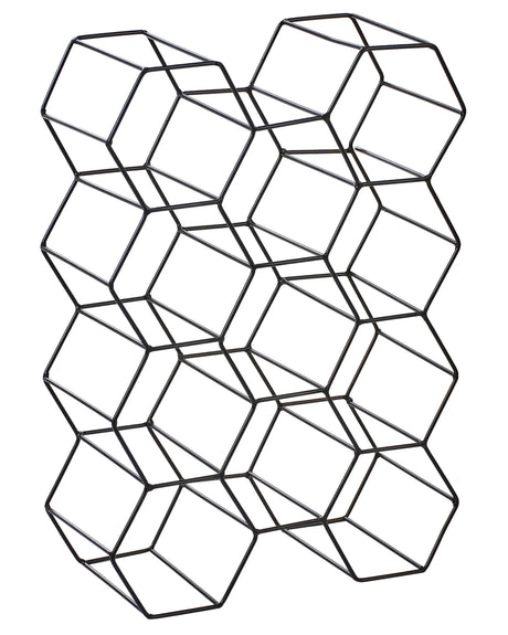 Wine Rack Black Metal 46 x 32 x 15 cm for Bottles Geometric Modern Style Kitchen Living Room Dining Room Beliani