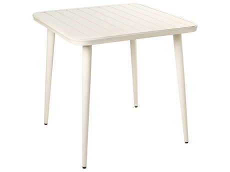 Garden Dining Table Light Beige Aluminium  80 x 80 cm Outdoor Furniture Modern Square Beliani