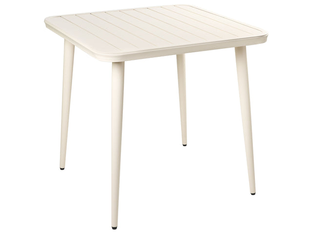 Garden Dining Table Light Beige Aluminium  80 x 80 cm Outdoor Furniture Modern Square Beliani