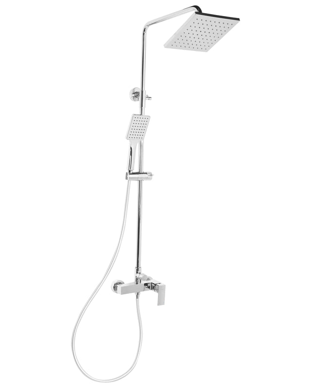 Mixer Shower Set Silver Brass Rain Function Shower System Handheld Spray Modern Style Beliani