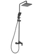 Mixer Shower Set Black Brass Rain Function Shower System Handheld Spray Modern Style Beliani