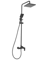 Mixer Shower Set Black Brass Rain Function Shower System Handheld Spray Modern Style Beliani