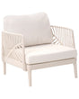 Garden Armchair Light Beige Synthetic Frame Outdoor Chair with Cushions Modern Style Beliani