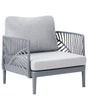 Garden Armchair Grey Synthetic Frame Outdoor Chair with Light Grey Cushions Modern Style Beliani