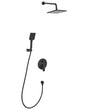 Concealed Shower Set Black Brass 3 Spray Modes Rain Function Wall Hanging Shower System Modern Style Beliani