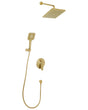 Concealed Shower Set Gold Brass 3 Spray Modes Rain Function Wall Hanging Shower System Modern Style Beliani