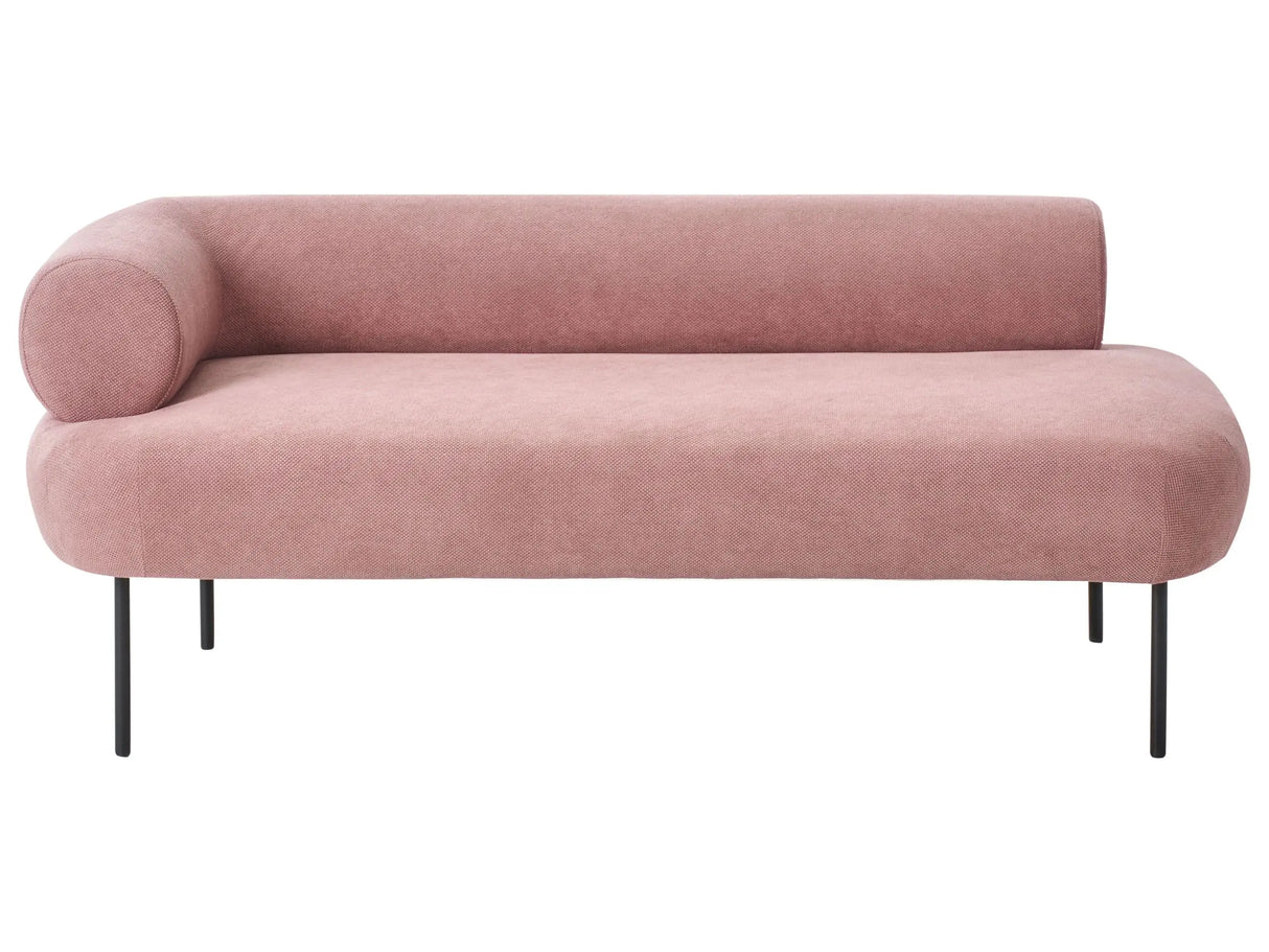 Left Hand Chaise Lounge Pink Polyester Fabric Water-Repellent Upholstery Metal Legs Living Room Modern Design Beliani