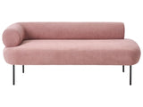 Left Hand Chaise Lounge Pink Polyester Fabric Water-Repellent Upholstery Metal Legs Living Room Modern Design Beliani