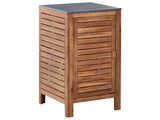 Outdoor Kitchen Cabinet Brown Acacia Wood 2 Shelves 1 Door Unit with Steel Top 50 x 50 x 83 cm Garden Kitchen Dining Beliani