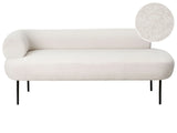 Left Hand Chaise Lounge Off-White Boucle Fabric Upholstery Metal Legs Living Room Modern Minimalist Design Beliani
