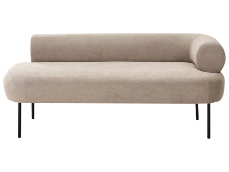 Right Hand Chaise Lounge Taupe Polyester Fabric Water-Repellent Upholstery Metal Legs Living Room Modern Design Beliani