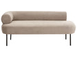 Left Hand Chaise Lounge Taupe Polyester Fabric Water-Repellent Upholstery Metal Legs Living Room Modern Design Beliani