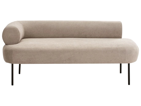 Left Hand Chaise Lounge Taupe Polyester Fabric Water-Repellent Upholstery Metal Legs Living Room Modern Design Beliani