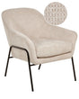 Armchair Beige Polyester Upholstery Metal Frame Century Modern Beliani