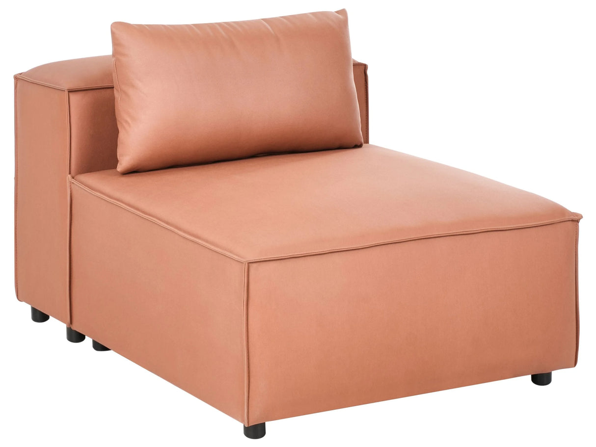 Single Seat Section Golden Brown Faux Leather Upholstered Chair Living Room Modern Beliani