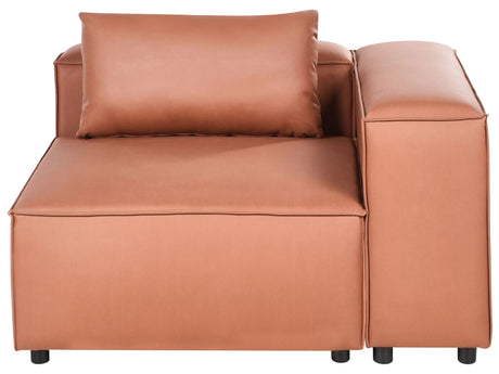 Corner 1-Seat Golden Brown Faux Leather Upholstered Modul Section Beliani