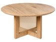 Coffee Table Light Brown MDF with Rattan Base  80 cm Classic Modern Design Beliani