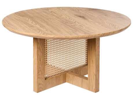 Coffee Table Light Brown MDF with Rattan Base  80 cm Classic Modern Design Beliani
