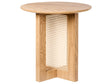 Side Table Light Brown MDF with Rattan Base  50 cm Classic Modern Design Beliani