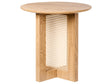 Side Table Light Brown MDF with Rattan Base  50 cm Classic Modern Design Beliani